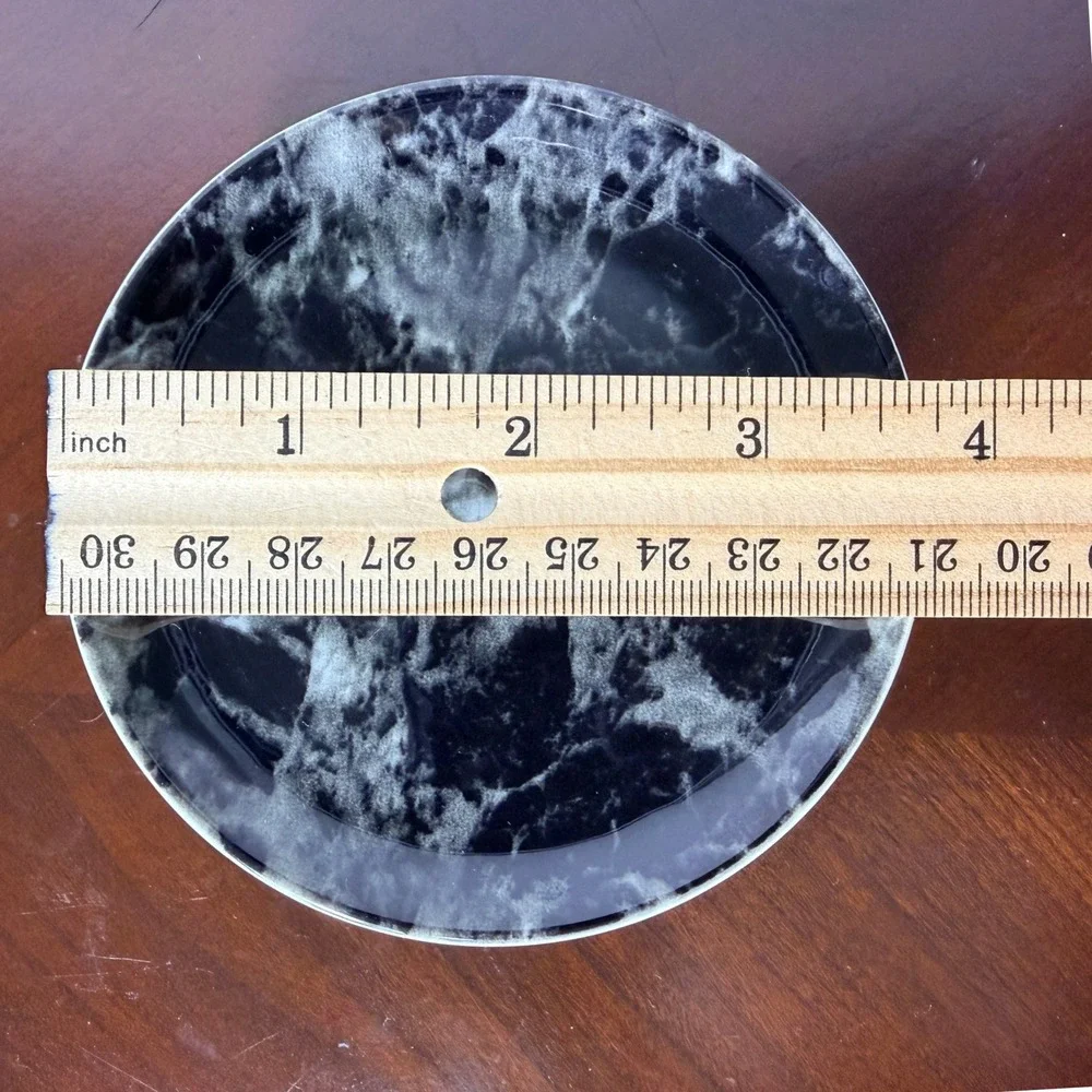 Vintage Villeroy & Boch Marble Black Set of 8 Vitro Porcelain Coasters 4